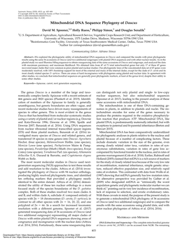 Mitochondrial DNA Sequence Phylogeny of Daucus