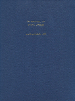 Maturing of Evelyn Waugh.Pdf