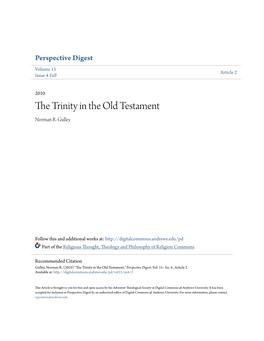 The Trinity in the Old Testament