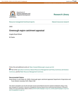 Greenough Region Catchment Appraisal