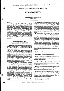07 Mar 1995 House of Keys Hansard Printed