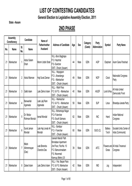 2Nd Phase Contesting Candidates Final