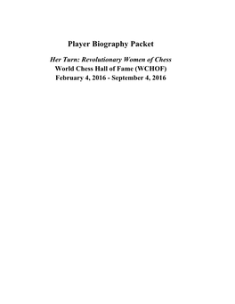 Player Biography Packet