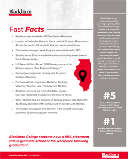 Fast Facts Integration of Work, Learning, • Blackburn Was Founded in 1837 by Gideon Blackburn