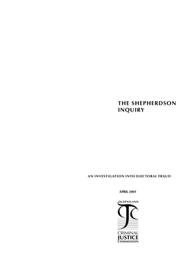 The Shepherdson Inquiry: an Investigation Into Electoral Fraud