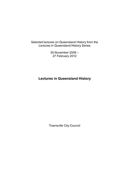 Lectures in Queensland History Series