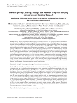 Warisan Geologi, Biologi, Budaya Dan Kearifan Tempatan Tunjang Pembangunan Mersing Geopark