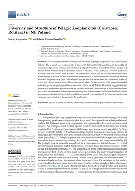 Diversity and Structure of Pelagic Zooplankton (Crustacea, Rotifera) in NE Poland