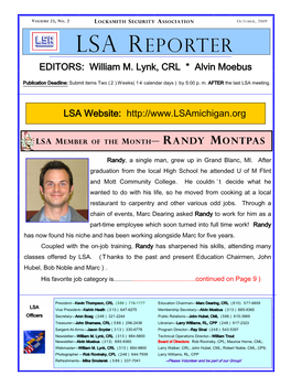 LSA REPORTER EDITORS: William M
