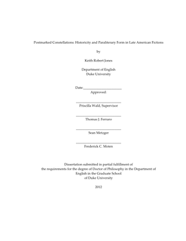 Historicity and Paraliterary Form in Late American Fictions by Keith Robe