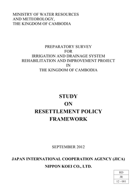 Study on Resettlement Policy Framework
