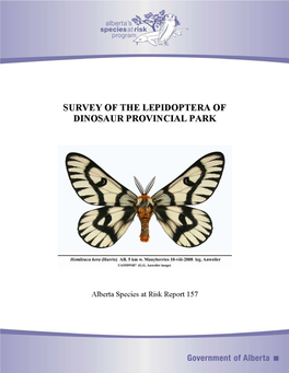 Survey of the Lepidoptera of Dinosaur Provincial Park