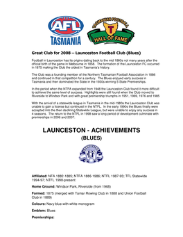 Launceston Football Club (Blues)