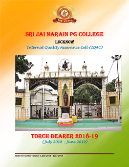 Sri Jai Narain Pg College Torch Bearer 2018-19