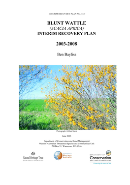 Interim Recovery Plan 2003-2008