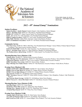 49Th Annual Emmy® Nominations