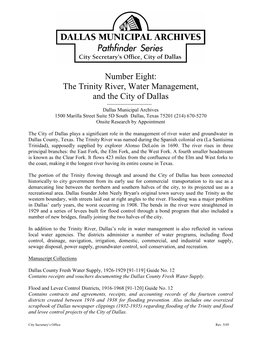 The Trinity River, Water Management, and the City