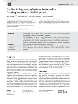 Infectious Endocarditis Causing Ventricular Wall Rupture