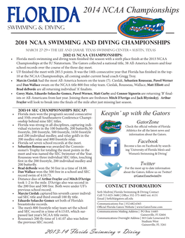 Florida 2014 NCAA Championships Swimming & Diving