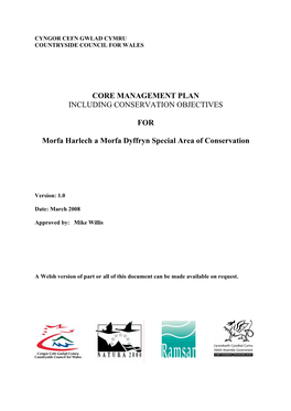 Morfa Harlech a Morfa Dyffryn SAC Management Plan 18 April 2008