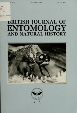 British Journal of Entomology and Natural History