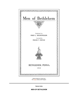 MEN of BETHLEHEM Agrest, Joseph L