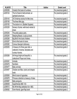 List of Youth and Young Adult Titles.Xlsx