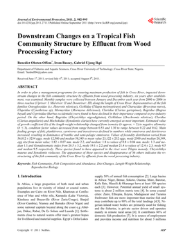 Downstream Changes on a Tropical Fish Community Structure by Effluent from Wood Processing Factory