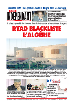 Ryad Blackliste L'algérie