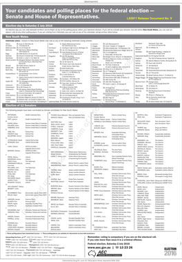 Your Candidates and Polling Places for the Federal Election —