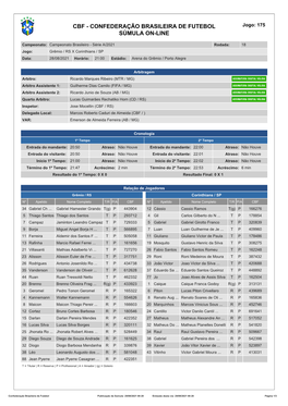 Confederação Brasileira De Futebol Súmula On-Line