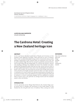 The Cardrona Hotel: Creating a New Zealand Heritage Icon