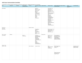 2019 Cancer Communications Committee