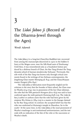 The Lidai Fabao Ji (Record of the Dharma-Jewel Through the Ages)