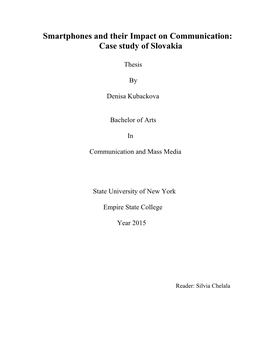 Smartphones and Their Impact on Communication: Case Study of Slovakia