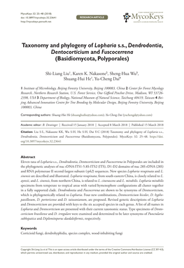 Taxonomy and Phylogeny of Lopharia S.S., Dendrodontia, Dentocorticium and Fuscocerrena (Basidiomycota, Polyporales)