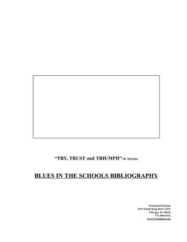 Blues in the Schools Bibliography