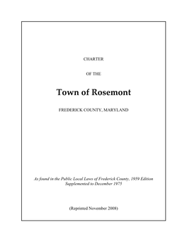 Charter of the Town of Rosemont 127 - Iii