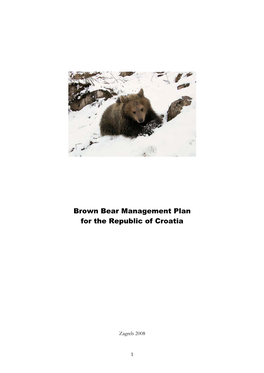 Brown Bear Management Plan for the Republic of Croatia