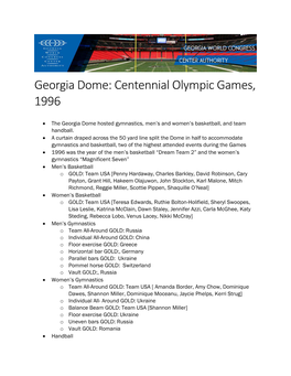 Georgia Dome: Centennial Olympic Games, 1996