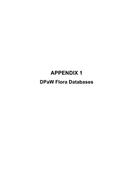 APPENDIX 1 Dpaw Flora Databases