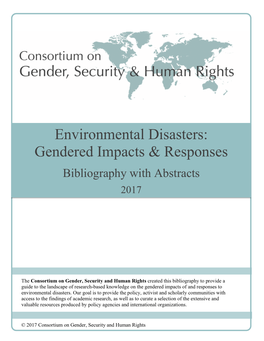 Environmental Disasters: Gendered Impacts & Responses