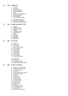 42 1989 Confidanses 1. C'est Fatal 2. Ca Va De Soi 3. Il