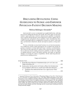 Using Guidelines to Nudge and Empower Physician-Patient Decision Making