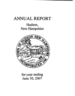 2007 Annual Town Report of the Hudson Recreation Department