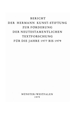 Für Die Jahre 1977 Bis 1979, Münster 1979. 96 S