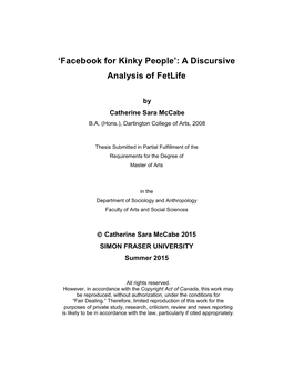 'Facebook for Kinky People': a Discursive Analysis of Fetlife