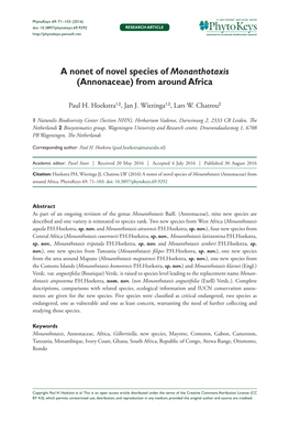 A Nonet of Novel Species of Monanthotaxis (Annonaceae) from Around Africa