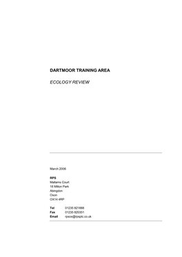 Dartmoor Training Area Ecology Review