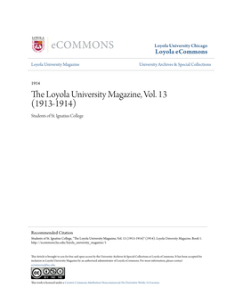 The Loyola University Magazine, Vol. 13 (1913-1914) Students of St